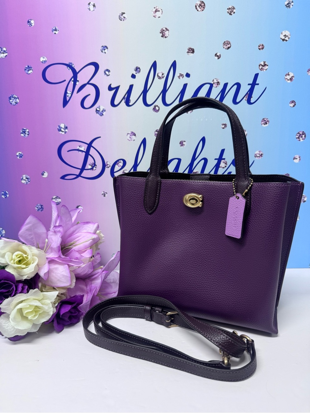 💜LIKE NEW COACH WILLOW TOTE WITH STRAP